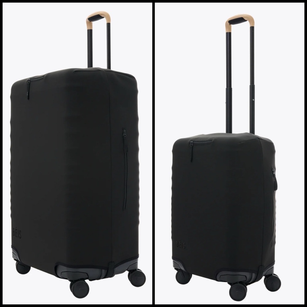BEÍS The Carryon + The Large Check-In Luggage Cover Set in Black